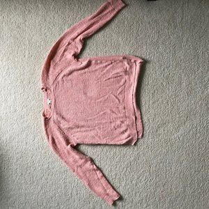 J. Crew Pink Waffle-knit Sweater in Size XL
